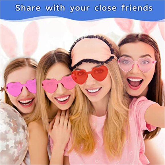 100 Pairs Heart Sunglasses Rimless Polycarbonate Party Favors main image 5